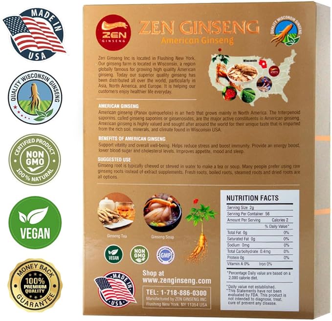 1 Box of American Wisconsin Ginseng (4oz)