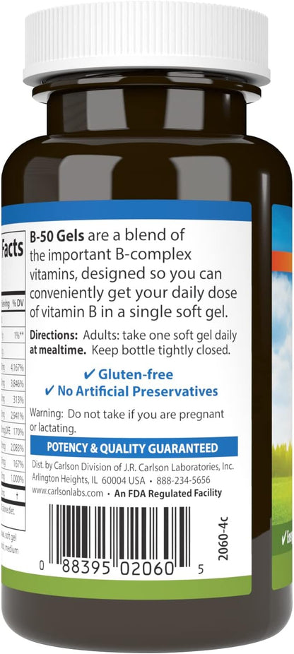 Carlson - B-50 Gels, Vitamin B 50 Softgels