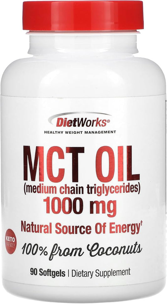 Mct Oil Softgels, Supports Fat Burning, Boost Metabolism, Natural Source of Energy, Promotes Weight Loss, Keto and Paleo Friendly, 90 Count