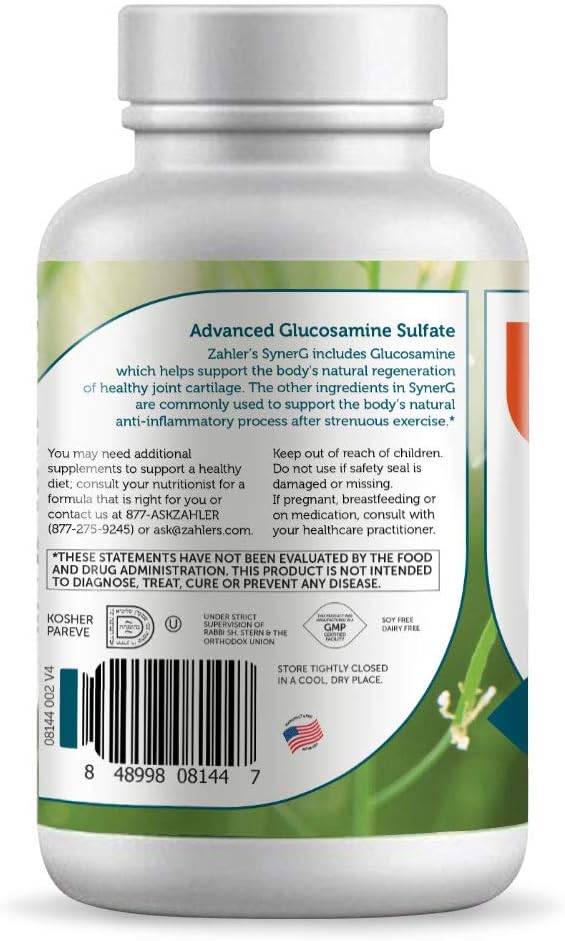 Zahler SynerG, Advanced Glucosamine Sulfate Joint 120 Capsules