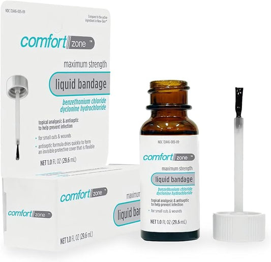 Comfort Zone Liquid Bandage, Topical Analgesic 1 Ounce (1 Pack)