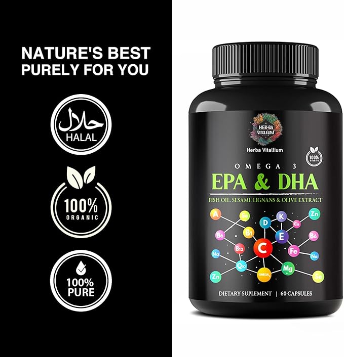 Omega Pure Plus Organic Omega 3 Omega-3 Fatty 60 Capsules