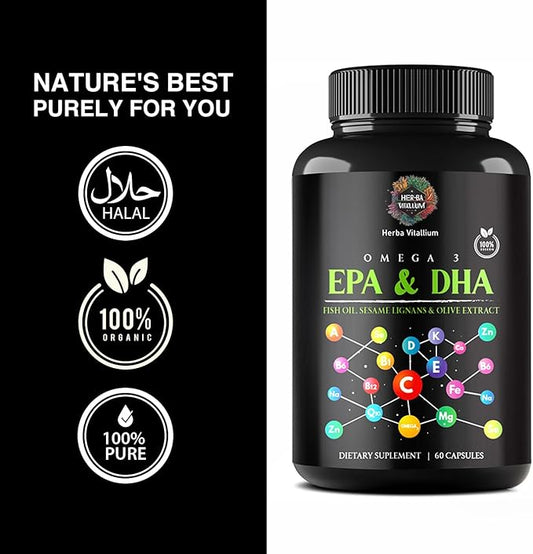 Omega Pure Plus Organic Omega 3 Omega-3 Fatty 60 Capsules