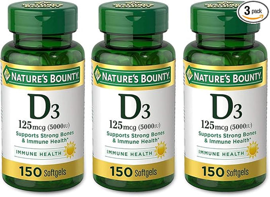 Nature's Bounty Vitamin D3 125 mcg-5000 150 ea 3)