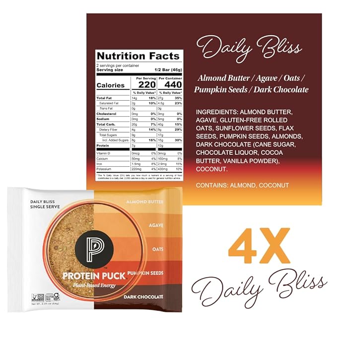 Protein Puck Plant Based Bars 13-17 grams 16 Count (1 Pack)