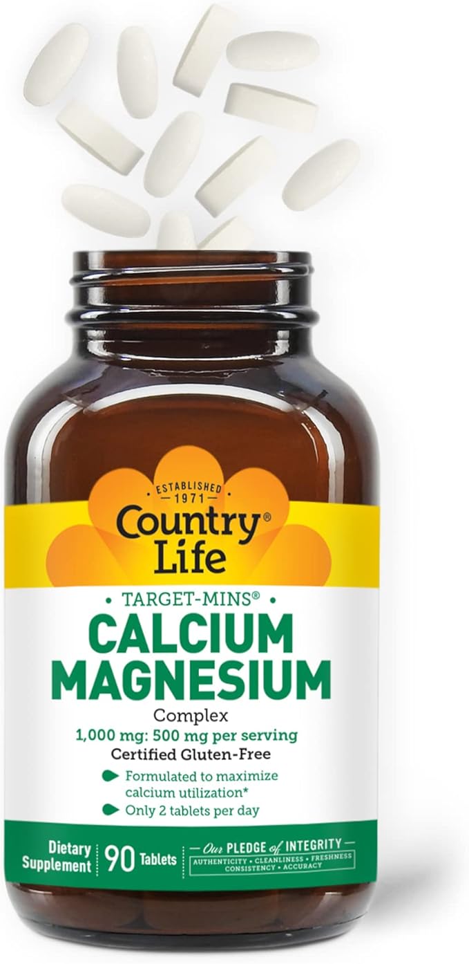 Country Life Target-Mins Calcium Magnesium Complex 1000mg/500mg, 90 90 Tablets,