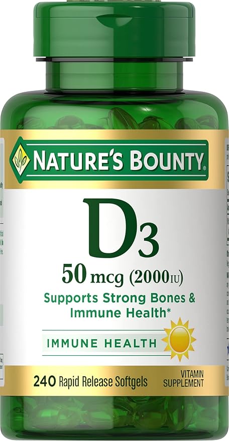 Nature's Bounty Vitamin D3, Immune and 2000IU, 240 240 Rapid