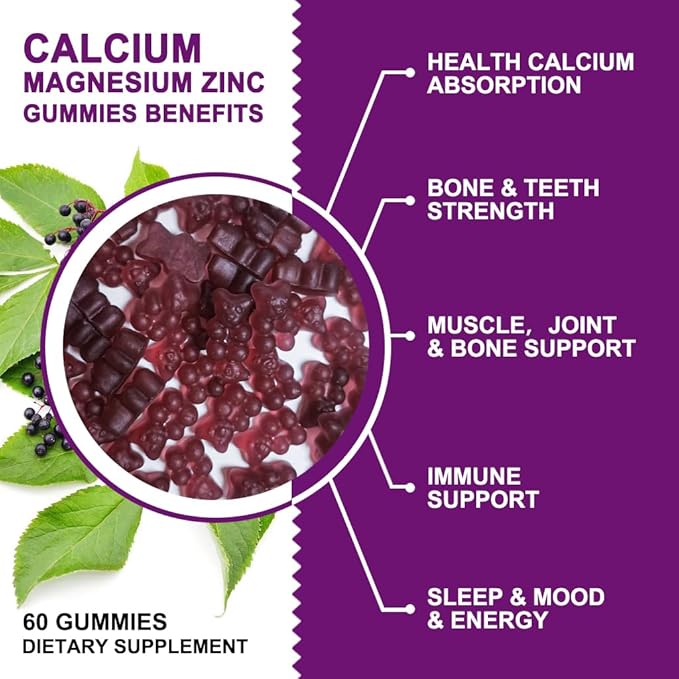 Calcium Magnesium Zinc Gummies with High D3 -