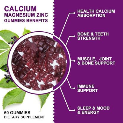 Calcium Magnesium Zinc Gummies with High D3 -