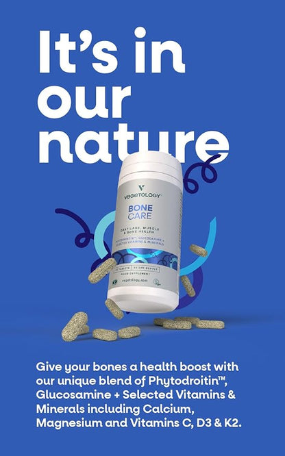Bone Care Bone Health Supplements - Phytodroitin, Glucosamine, Vitamin D3 K2 & Calcium Supplement – Cartilage, Muscle & Joint Support Supplement – Vegan Bone Strength (60 Count)
