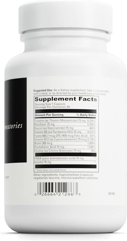 DAVINCI Labs B Complex-75 B6, B12, B12, Biotin, 60 Capsules