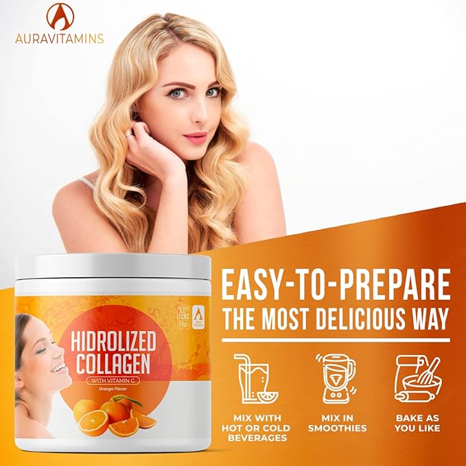 Hydrolyzed Collagen Powder Supplement 200gr (Orange)