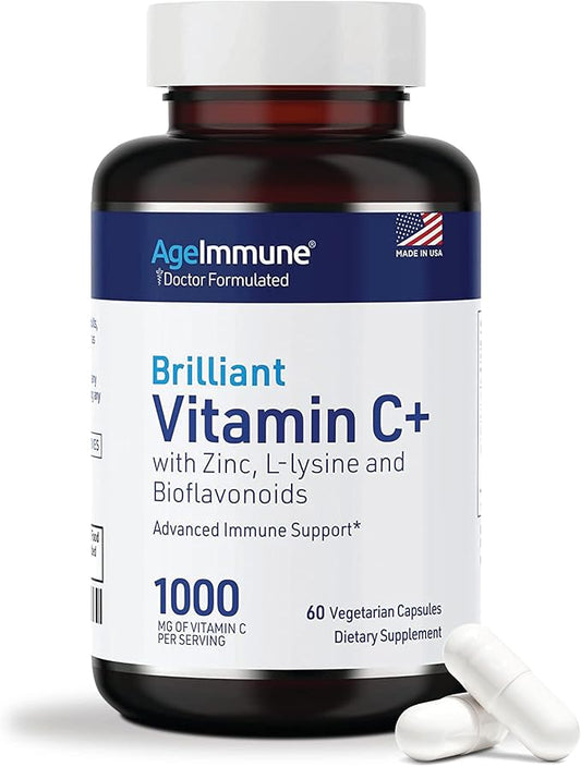 Vitamin C 1000mg Complex with L-Lysine 500mg, Zinc 12mg, Bioflavonoids 300mg. Doctor Support.(1)