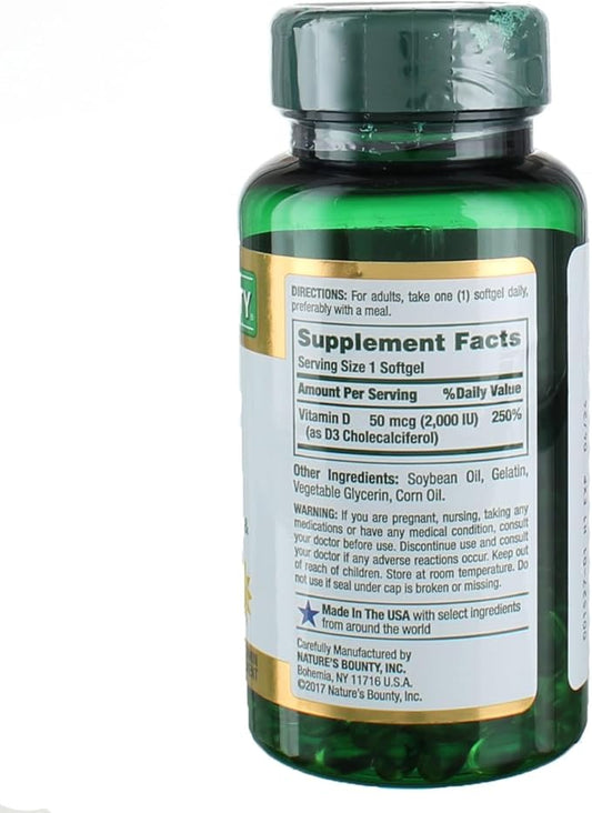 Nature's Bounty Vitamin D3 2000 IU 150 ea