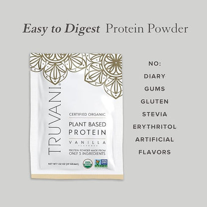 Truvani Vegan Pea Protein Powder 20g Organic 1 Serving