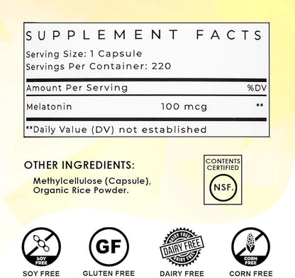 Lifted Naturals Micro Melatonin Family Size 220 Vegetable 100 mcg