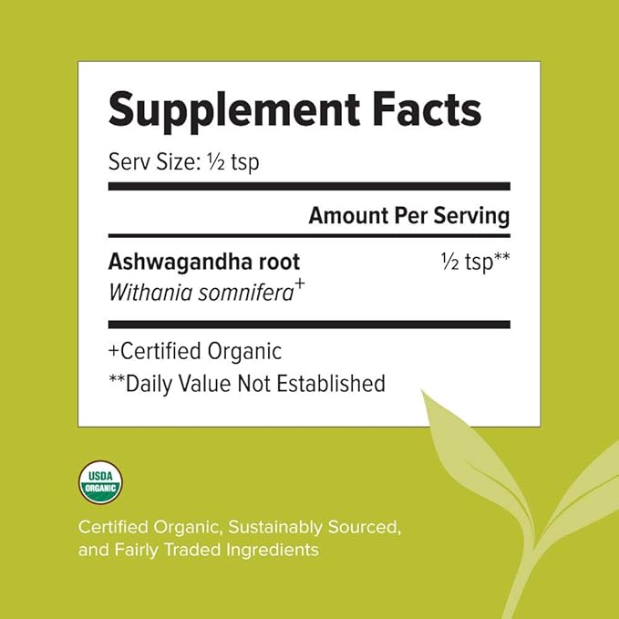 Banyan Botanicals Organic Ashwagandha Powder – 1lb– Non-GMO