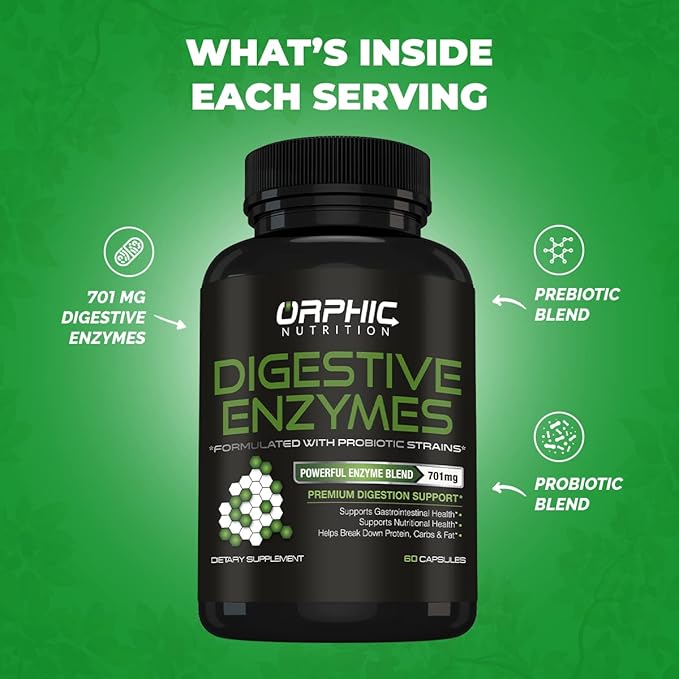 ORPHIC NUTRITION Digestive Enzyme 60 Capsules