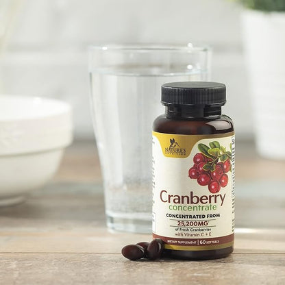Cranberry Concentrate Extract Supplement for Women 25,200mg Formula 60 Softgels