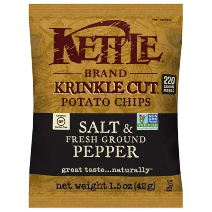 Kettle Brand Potato Chips, Sea Salt, 2 Ounce Bags (Pack of 24)