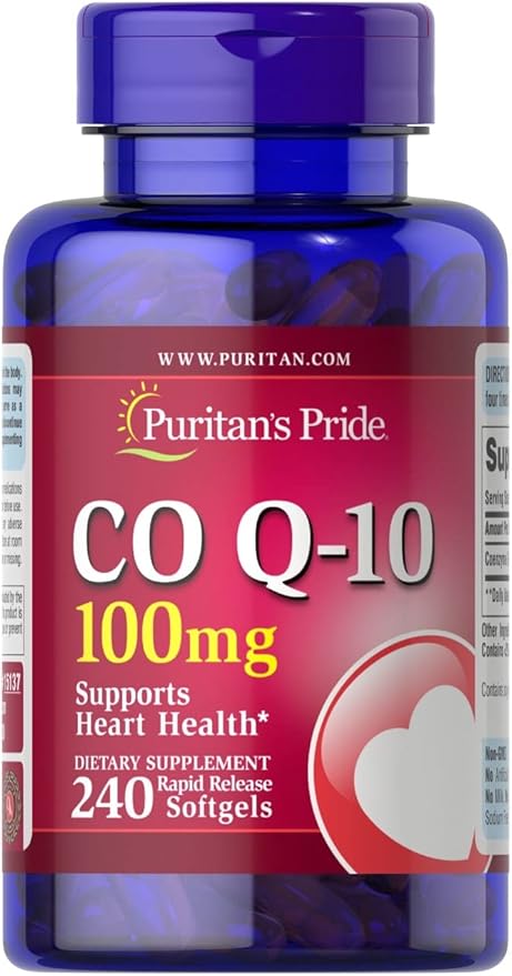 Puritans Pride CoQ10 100mg, Supports Heart 240 Rapid