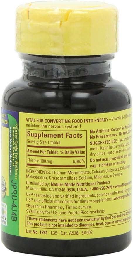 Nature Made Vitamin B1, 100 Count 6)