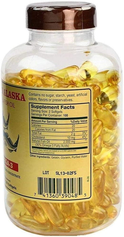 Omega 3 Alaska Deep Sea Fish 1000mg 200 200 Softgels