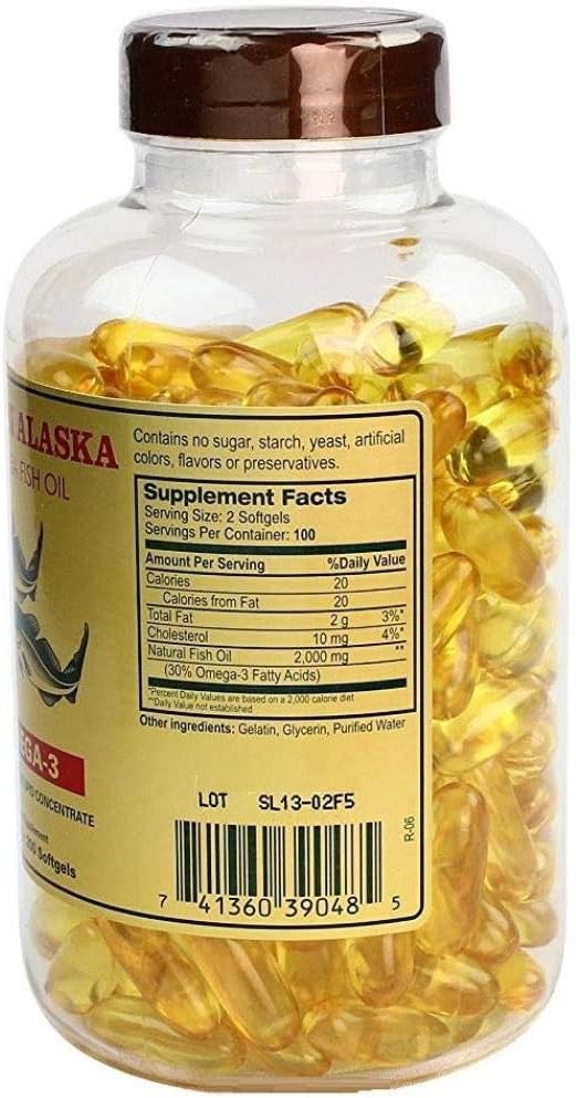 Omega 3 Alaska Deep Sea Fish 1000mg 200 200 Softgels