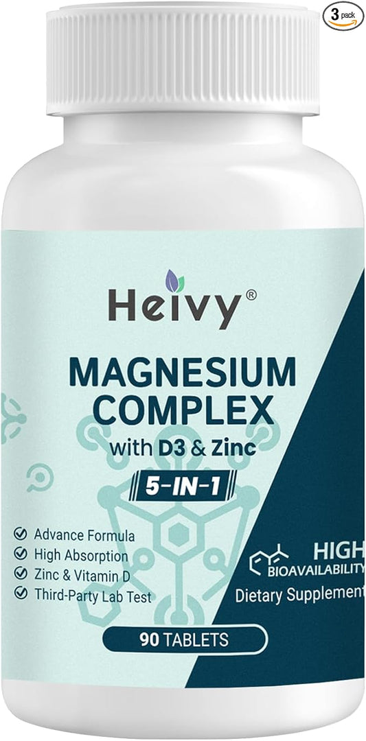 Magnesium Complex 3 Pack, Magnesium Glycinate, D3, Magnesium 270 Tablets