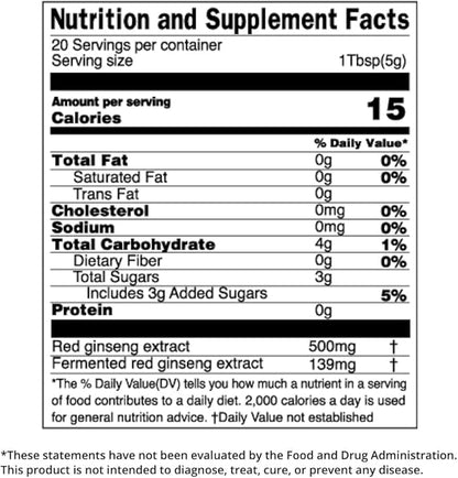 Ginseng & Honey, Korean Healthy Food, 1 bottle (3.5 fl 1EA Healthy