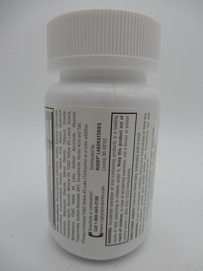 Rugby Tab-A-Vite Multivitamin with Iron and 100 Tablets