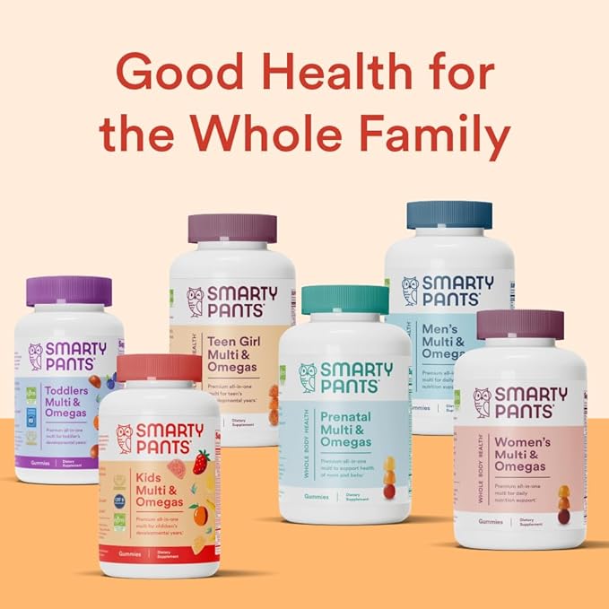 SmartyPants Kids Multivitamin Gummies: Omega 3 D3, C, B12, B6, B6, Vitamin 120 Count (30 Day