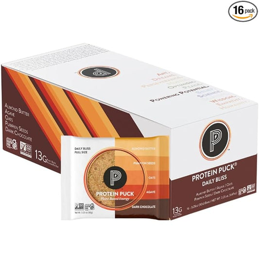 Protein Puck Plant Based Bars 13 grams 16 Count (1 Pack)