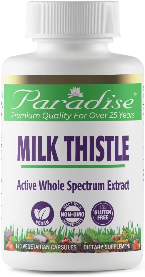 Paradise Herbs Milk Thistle, Active Whole 120 Vegetarian