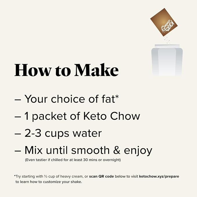 Keto Chow Cookies & Cream | Keto Meal Replacement Shake Powder | Nutritionally Complete | Low Carb | Delicious Easy Meal Substitute | Protein Rich You Choose The Fat | 21 Meal Serving