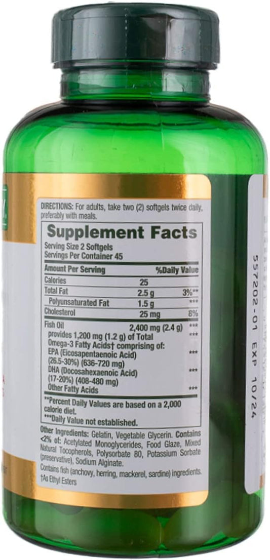 Nature's Bounty Fish Oil 2400 mg 90 Softgels 3)