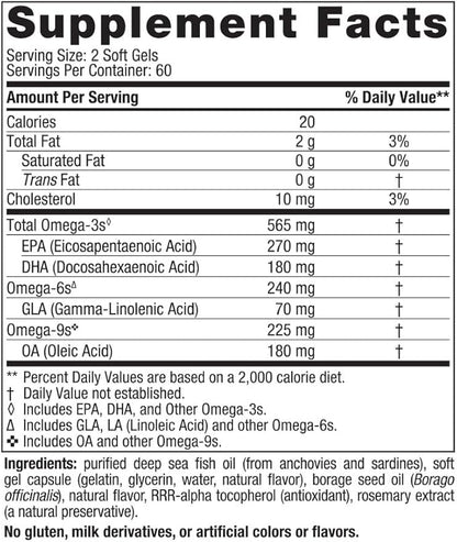 Nordic Naturals Complete Omega, Lemon Flavor 120 Soft 565 mg Omega-3 - 60 Servings