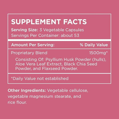Pure for Her Vegan Stay Ready Fiber Supplement for Women | Bloat & Gas Relief, Supports Digestive Health, Regularity & Appetite Control | 160 Capsules