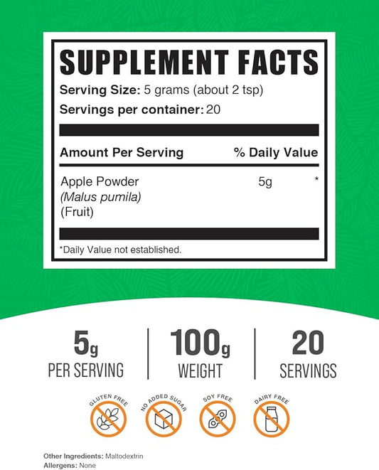 BulkSupplements.com Apple Powder 5g per 100g (3.5 (3.5 oz) 1)