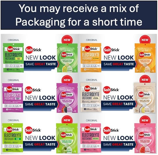 SaltStick Electrolyte FastChews Chewable Tablets | 120 Tablets - Variety Pack | Salt Tablets for Runners, Sports Nutrition, Hydration Tablets, Electrolyte Chews | 12 Packets of 10 Tablets Each