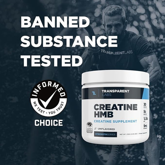 Transparent Labs Creatine HMB - Creatine Monohydrate Powder with HMB for Muscle Growth, Increased Strength, Enhanced Energy Output, and Improved Athletic Performance - 30 Servings, Watermelon