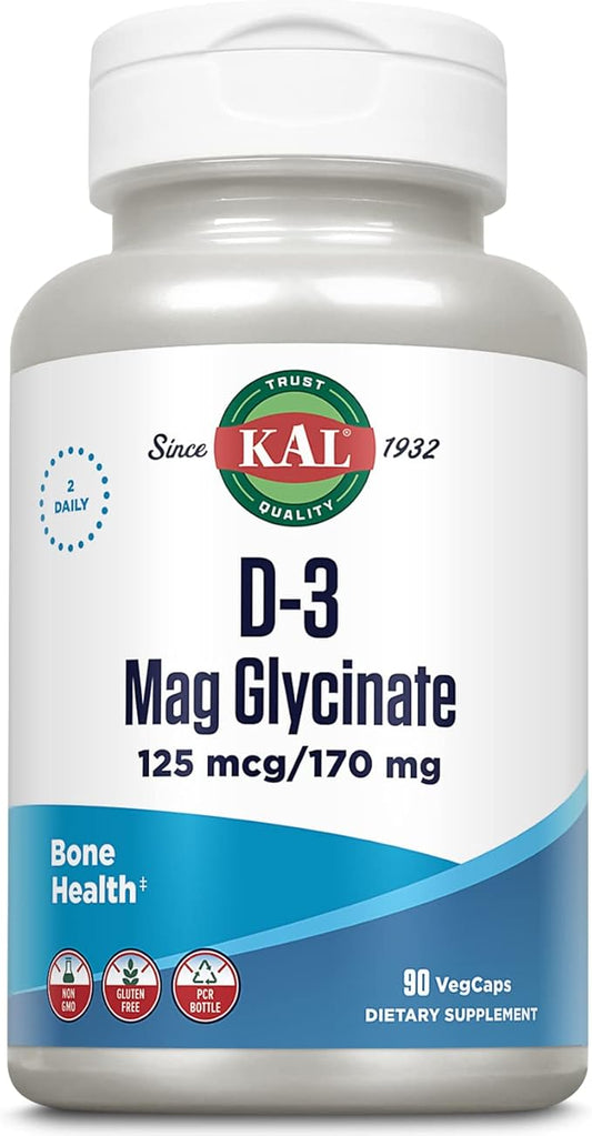KAL Vitamin D3 & Magnesium Glycinate, 45 Servings, 90 VegCaps