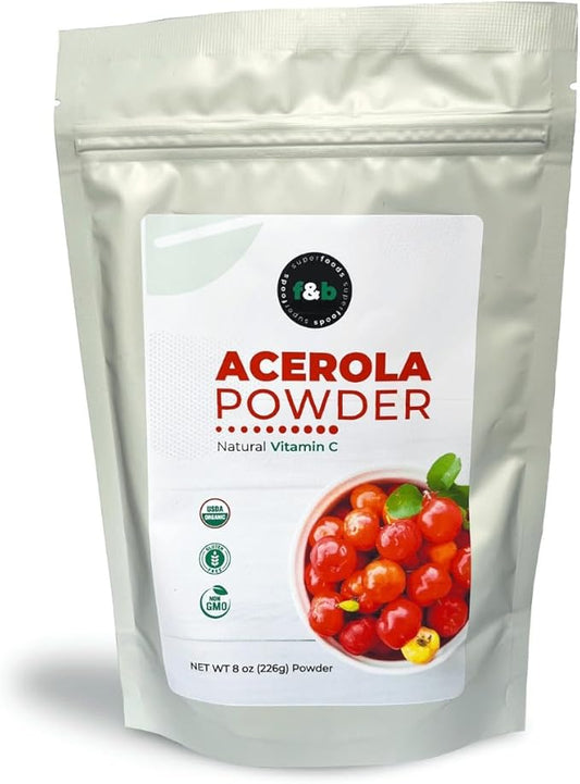 f&b superfoods Pure Organic Acerola Cherry (8oz), Organic
