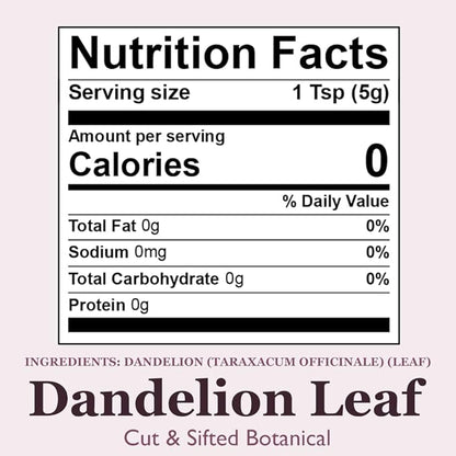 Organic Positively Botanicals Company, Dandelion Leaf, 16 Ounce