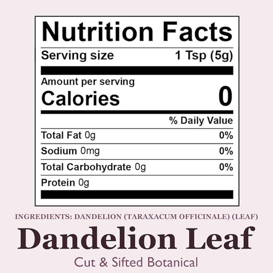 Organic Positively Botanicals Company, Dandelion Leaf, 16 Ounce