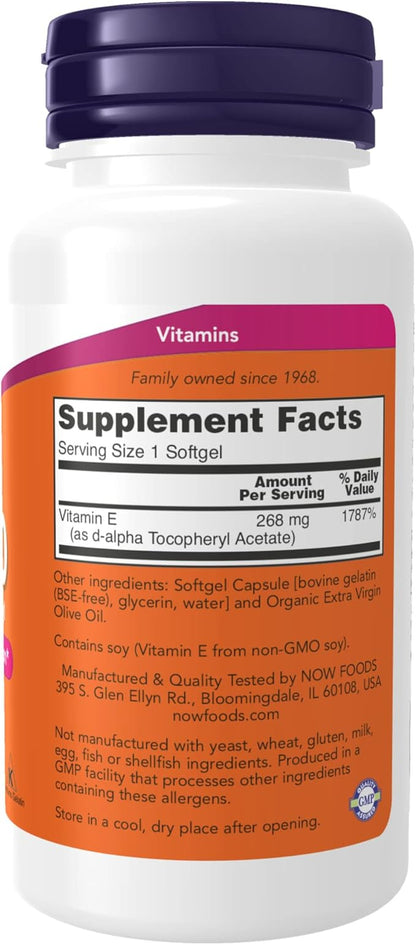 NOW Supplements, Vitamin E-400 IU, D-Alpha 100 Count 1)