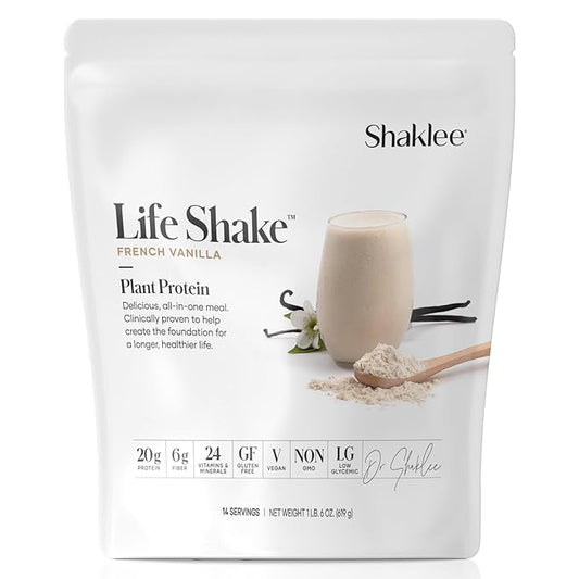 Shaklee Life Shake™ Plant Protein French Vanilla 20g Protein, 6g Fiber, 24 Vitamins 14 Servings