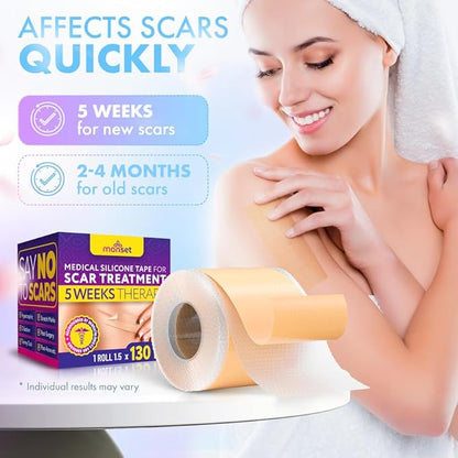 Silicone Scar Tape for Surgical Scars, 130 x 1.5 inch