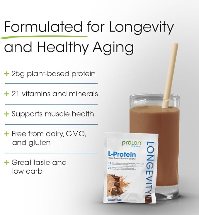 ProLon Longevity Plant Based Protein Powder 25g of 12 Packets
