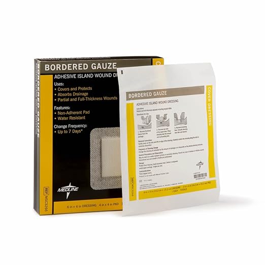 Medline Bordered Gauze, 6" x 6" 15 Count
